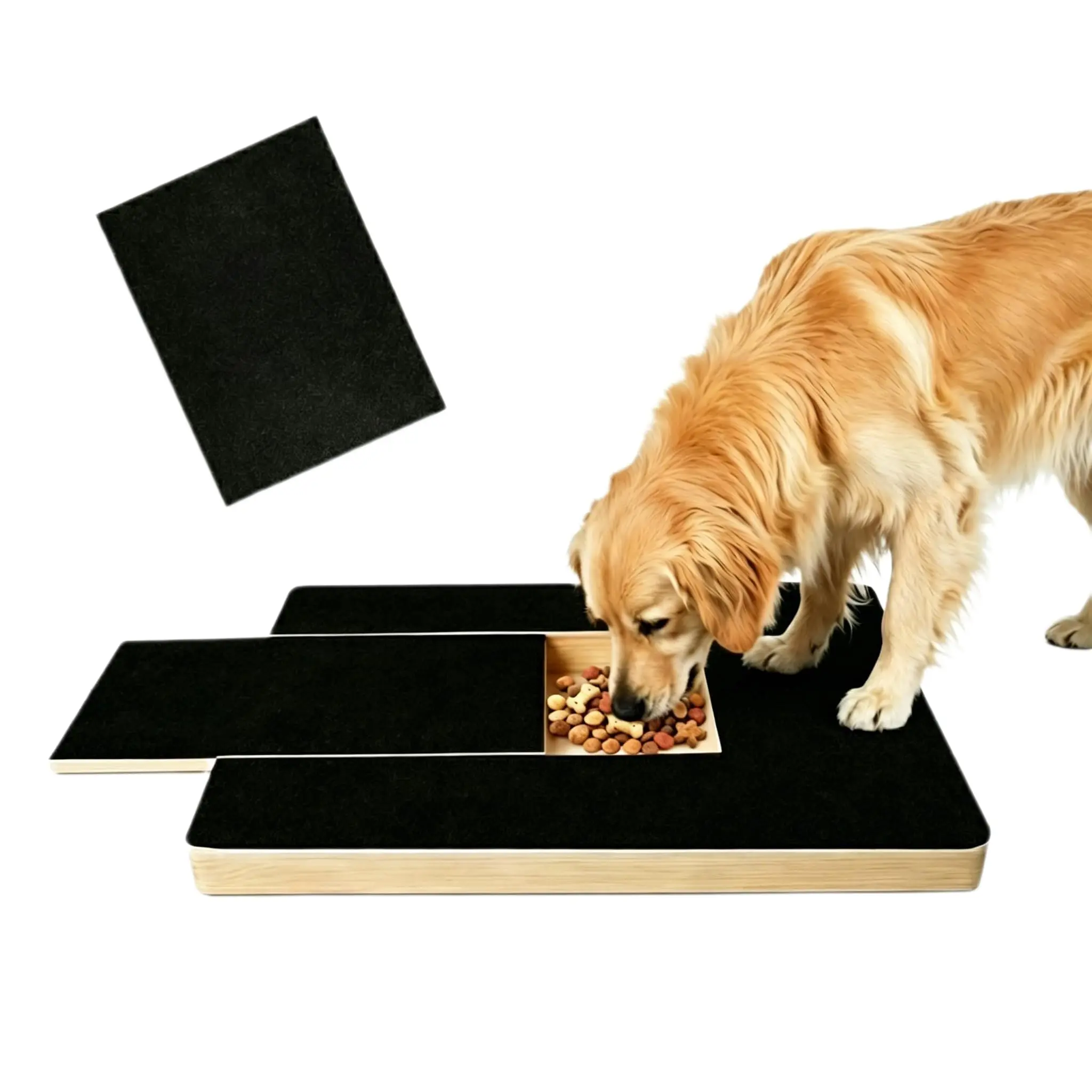 Wooden Dog Nail Scratcher Board File - 35x25cm Retractable Non-Slip Square Tool with Abrasive Texture, Treat Drawer, Adjustable Pet Training Function & Replacement Sandpaper for All Dog Breeds dog accessories dog products