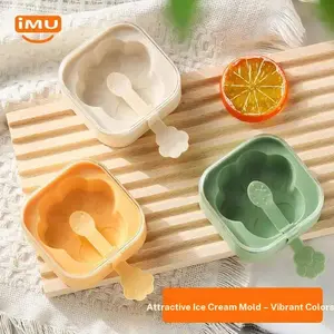 Three-Piece Silicone Ice Cream Mold Set, Easy Release Popsicle Molds, Food-Grade DIY Ice Cream Maker, No Odor, Home Use