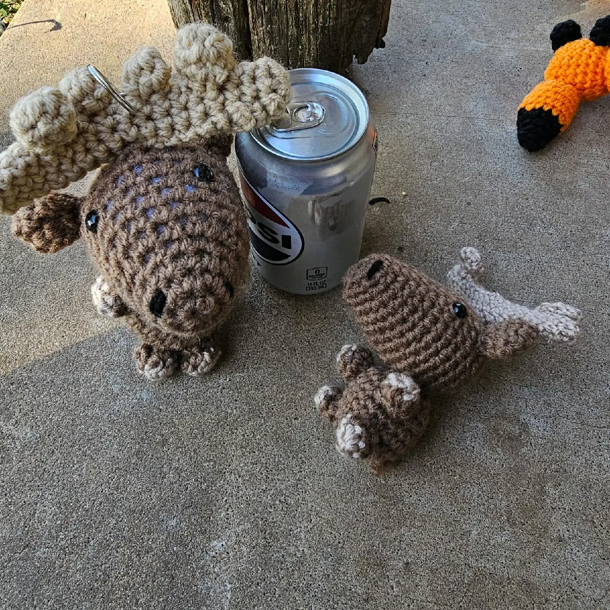 Handmade Crocheted Moose Keychain for Keys, Purses, Backpacks, and Phones - Great Gift Idea