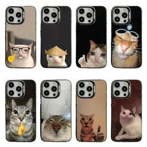 Cute Funny Cat Meme Phone Case For iPhone 17 16 15 14 13 12 11 Pro Max Plus Air & Galaxy S22 23 24 25 The Best Halloween Gifts Fans Phone Case Cover