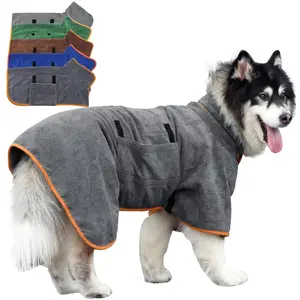 Pet Quick-Dry Absorbent Towel, Soft Durable Dog Bathrobe, Ultra-Absorbent Microfiber Coat, Available in 5 Colors, for Small Medium Large Dogs