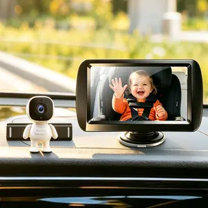 Baby Car Camera, 4.3″HD Display Backseat Rear Facing Monitor with Night Vision, Tool-Free Easy Install Car Mirror Replacement for Infants & Pets