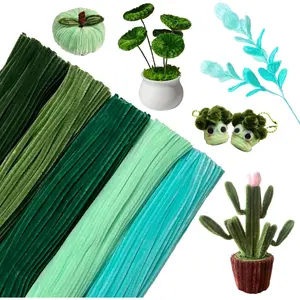 Pipe Cleaners Craft 500 count 5 Colors Green Pipe Cleaners Bulk 30CM Limpia Pipas para Manualidades Fuzzy Wire Chenille Stems for Arts Crafts and Creative DIY Projects Decorations