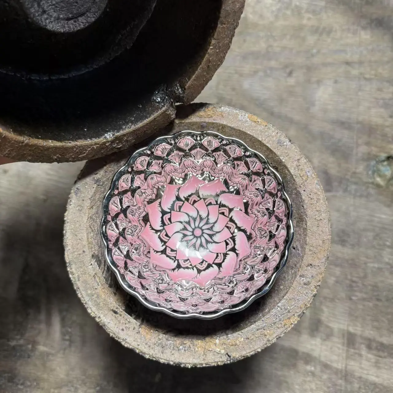 Handmade Ceramic Jianzhan Drinking Cup - Blush Pink Lotus Design, Collectible Kitchenware, Ideal for Hot Drinks, Tea Service Addition, Drinking Cups Drinkware Tumblers