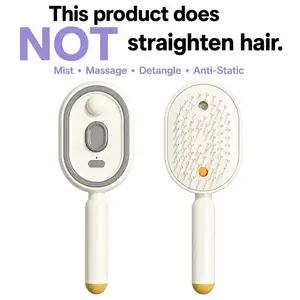 Electric Spray Air Cushion MassageComb, Self-Cleaning Anti-Tangle Hair Brush, Anti-Static Volumizing Scalp MassageBrush for Dry Frizzy Hair Care, No Essential Oil Included