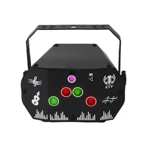 Flower Dance  3-in-1 DJ Party Light With Remote Control Sound Activated Disco Lights, LED Ambient Lighting RG Beam Projector Light For Halloween Decoration Stage Arrangemenp Waterproof Interchange Functions Durable Mesmerizing Color Displays christmas