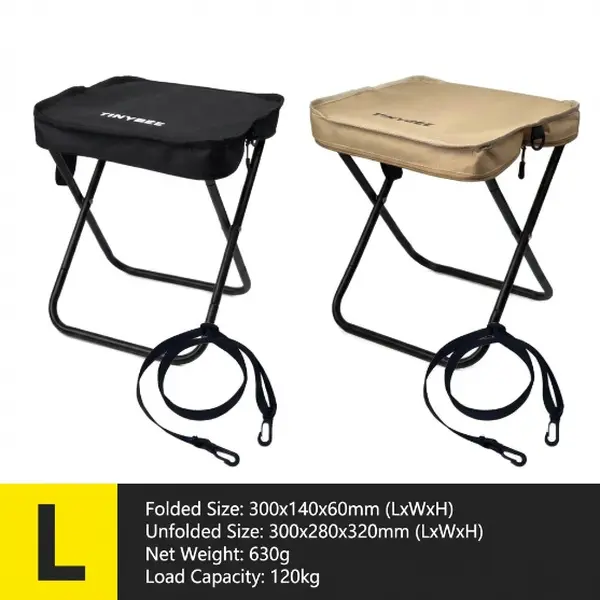 Portable Collapsible Camping Stool for Adults, Lightweight Outdoor Camping Gear, 265lbs Heavy Duty Capacity, Compact Seat for Hiking, Fishing