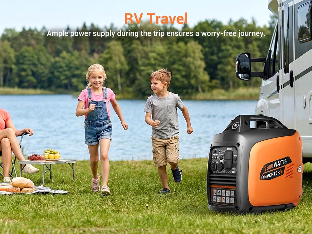 Efurden 2800-Watts Portable Inverter Generator, Gas Generators for Home Use, Camping, Super Quiet Emergency Home Backup, with Fuel Shut Off, 1.1Gal Fuel Tank, 39Lbs, EPA Compliant
