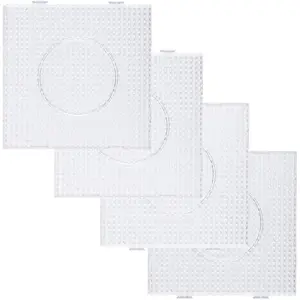 Beads Boards 5mm Large Clear Plastic Pegboards for Kids Craft Beads 4 PCS