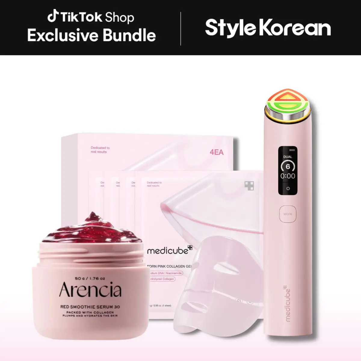 [StyleKorean] Booster Pro 2 Mask-to-Booster Glow Set (Medicube Booster pro 2, Sungboon Editor Gel Mask, PDRN Gel Mask, Arencia Red Smoothie Serum)