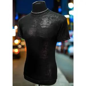 MEN'S SHORT SLEEVE TEE - METALLIC - BLACK