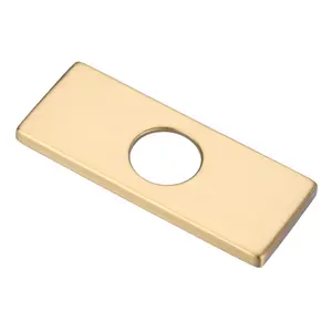 WOWOW 6 Inch Faucet Deck Plate, Brushed Gold Escutcheon Faucet Plate for Bathroom Sink 1 Hole or 3 Hole 4 Inch Centerset Basin Sink Hole Cover