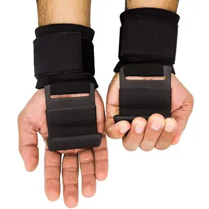 Heavy Duty Lifting Hooks Wrist Straps, Anti-Slip Deadlift Grips for Bodybuilding, Gym Workout & Grip Enhancement (1 Pair)