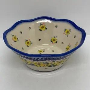 Medium Wavy Serving Bowl ~ Serving ~  7 inch ~ U-WP3