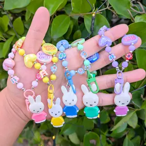 Miffy Bunny Clay Beaded Phone Charm | Handcrafted Cartoon Kawaii Accessory | Anime Phone Accessories