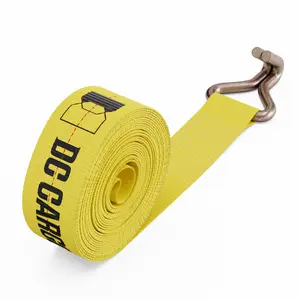 Flatbed Winch Strap with Wire Hook, 3"