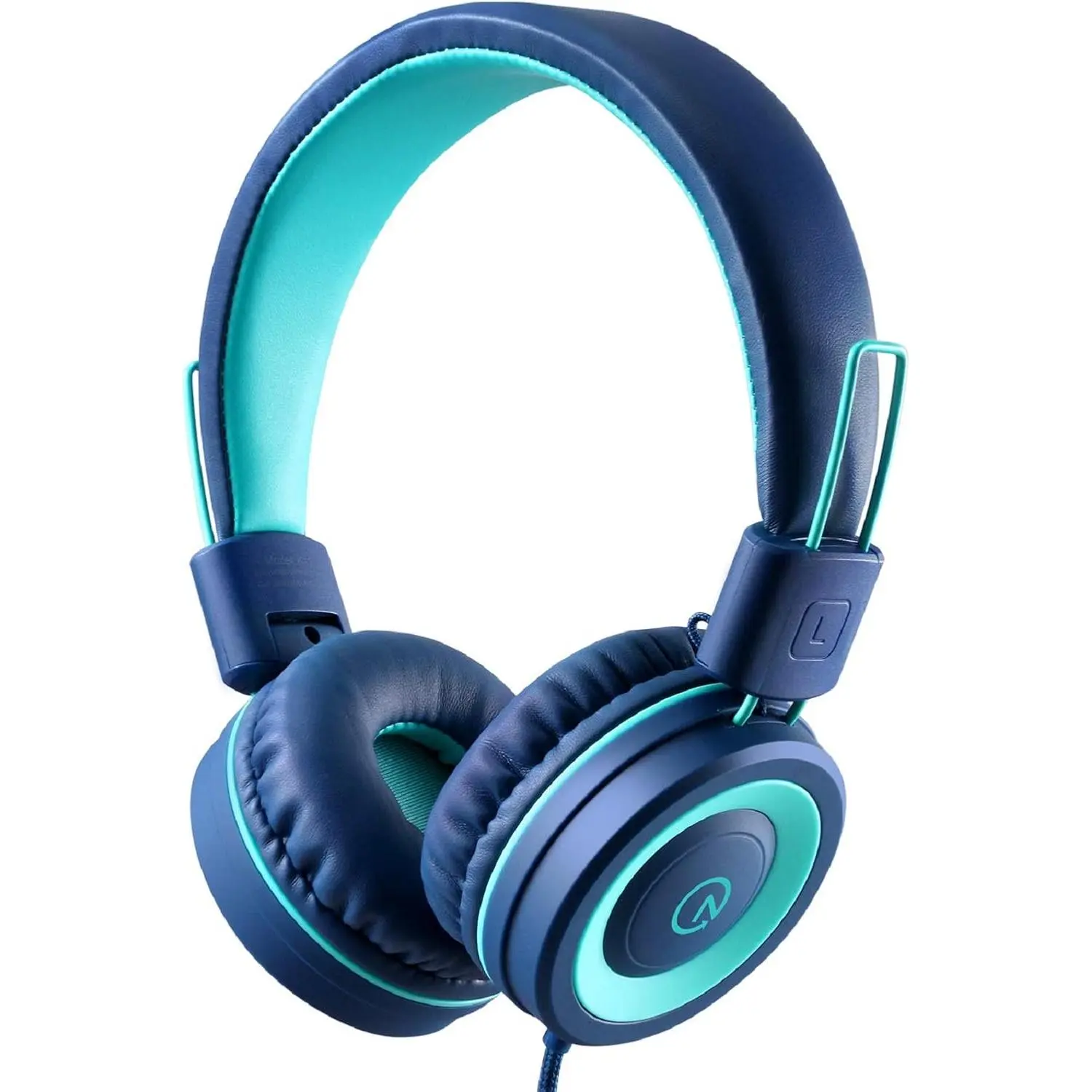 Headphones -  K11 Foldable Stereo Tangle-Free 3.5mm Jack Wired Cord On-Ear Headset for /Teens/Boys/Girls/Smartphones/School/Kindle/Airplane Travel/Plane/Tablet (Navy/Teal)