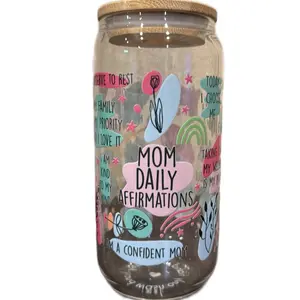 Mom Affirmation Cup - Daily Affirmations Jar for Moms with Inspirational Quotes and Motivational Designs
