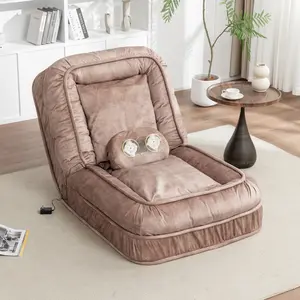 Upholstered Human Dog Bed Bean Bag Floor Sofa with 5 Adjustable Positions Massage Pillow 2 Soft Pillows for Adults Pets Living Room Bedroom Indoor Outdoor Lounger, Living Room Furniture for Apartment, Lounge, Family Room, Office and Home Seating