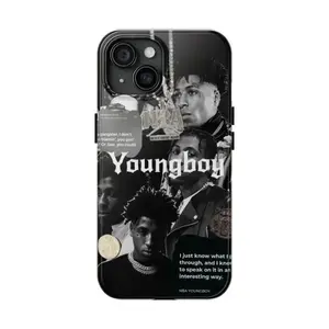 Rapper YoungB0y Phone Case High Quality TPU Plastic for Apple iPhone 15 14 13 12 11 Pro XS XS Max XR Plus Mini Waterproof Black Cover Leather Protective Smartphone Protector