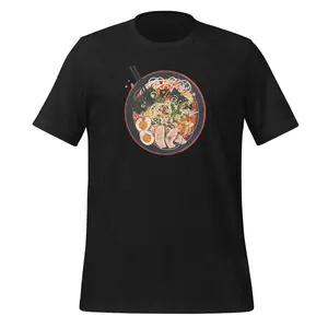 Beautifully Illustrated Ramen Bowl T-Shirt | Soft Lightweight Cotton Tee | Unisex Comfort Fit | Pre-Shrunk | S-3XL Casual Fabric Menswear Top
