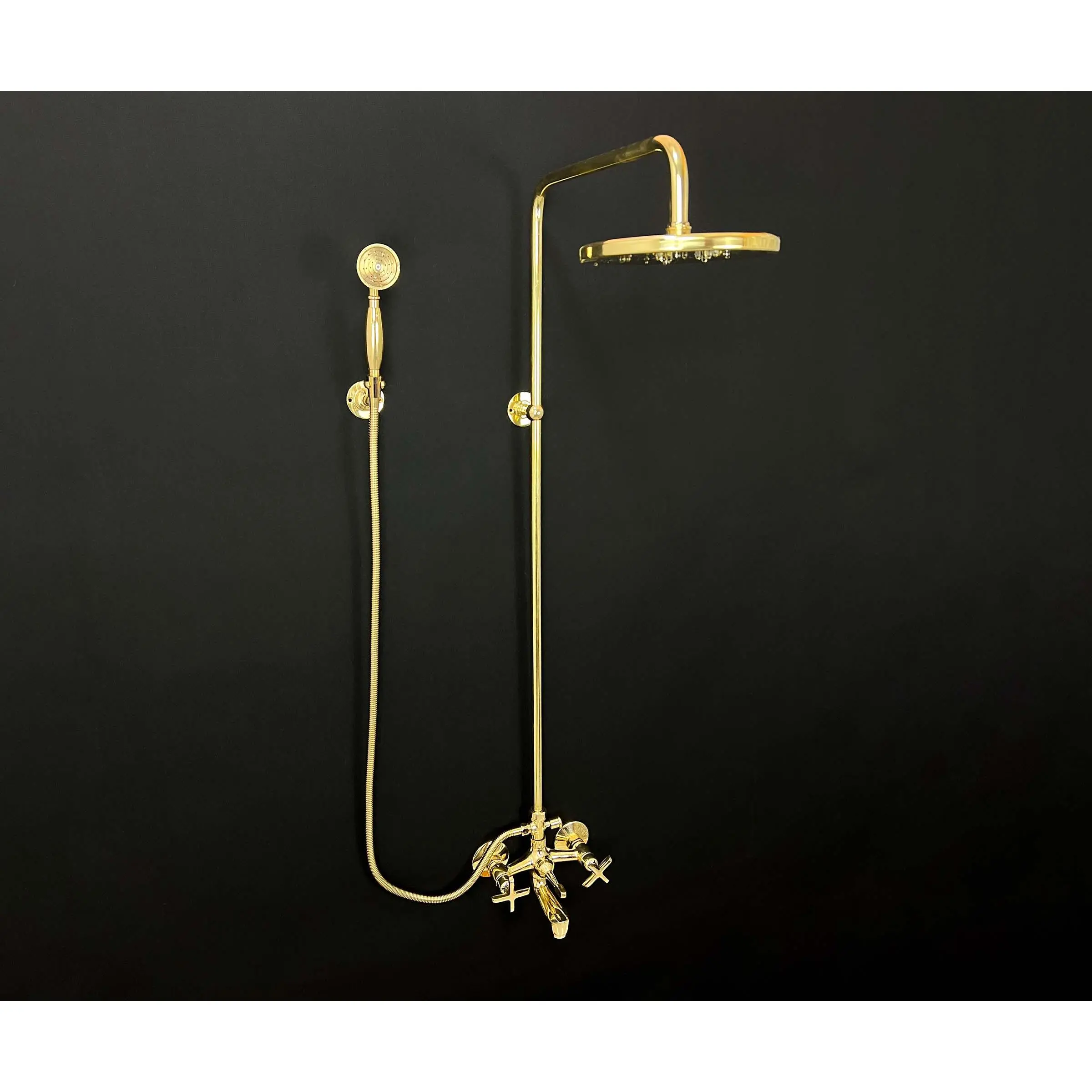 Brass Shower System – 3-Function Set with Tub Filler
