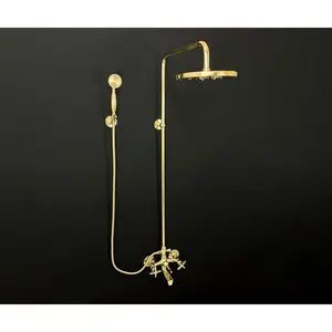Brass Shower System – 3-Function Set with Tub Filler