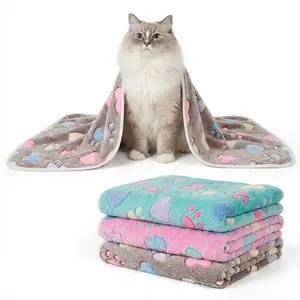 1pc Love and Paw Print Pet Blanket for Dogs and Cats, Soft Warm Pet Bed Mat for Indoor, Home and Outdoor Use, Plush Cozy Design for Comfort