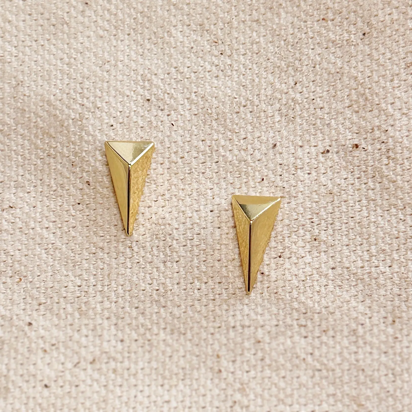 Elongated Faceted Triangle Stackable Earrings Elongated Faceted Triangle Stackable Earrings