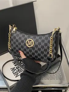 Elegant Women's Crossbody Bag, Stylish Versatile Bag, High-Quality Printing Crescent Shoulder Clutch, Detachable Chain Strap, Adjustable Belt, Zipper Closure, Hobo Shoulder Bag, Crossbody Clutch Purse, Crossbody Shoulder Purses, Hobo Crossbody Bags