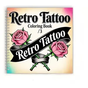New Best-Selling Tattoo Coloring Book, Thickened Coloring Book, Drawing Book, Art Sketch Book, Colorful Pages, Ideal Gift for Artists & Beginners