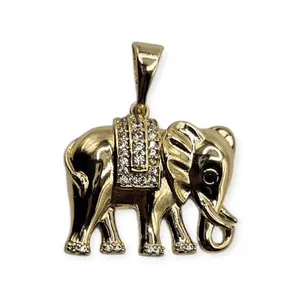 14k Gold Plated Elephant Pendant