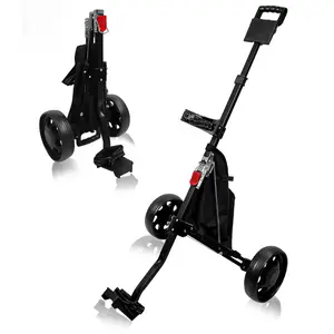 Foldable 2-Wheel Golf Push Cart with Foot Brake, Aluminum Frame, Compact & Lightweight, Includes Built-in Tee and Scorecard Holders