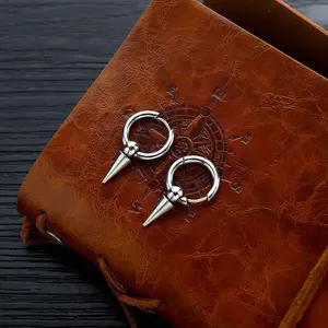 Oufer 20G Spike Stainless Steel Dangle Hoop Earring 2024 New Trend Earring Gothic Style Gift For Her