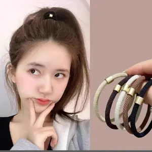 5pcs Random Mixed High-Quality Multicolor Hair Ties, High Elasticity Rubber Bands, Cute Korean Style Durable Hair Accessories for Women