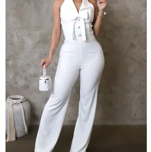 Drama Free - White Jumpsuits comfort womenswear Short Sleeve top fajas colombianas casual sleeveless