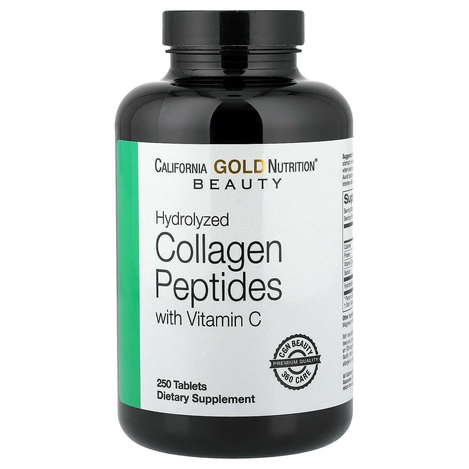 California Gold Nutrition Hydrolyzed Collagen Peptides, Type I & III, and Vitamin C, 250 Tablets