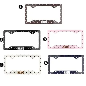Custom Star Pattern License Plate Frame, Personalized Name Car Frame, 5 Color Options, Trendy Car Accessory, Gift for Her, Stylish License