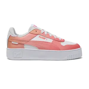 PUMA Womens Carina Street Dip Fade Lace Up Sneakers Shoes Casual - Pink, White