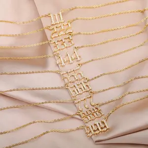 Diamond Angel Number Necklace, Lucky Number Necklace, Special Numbered Year Necklace, Mother's Day Gift, 222, 777, 888, 555, 444 Necklace