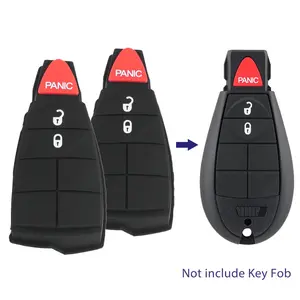2x Replacement Rubber Key Fob Pad Repair Kit For 2013 - 2020 Jeep Cherokee Dodge Ram 1500 2500 3 Buttons