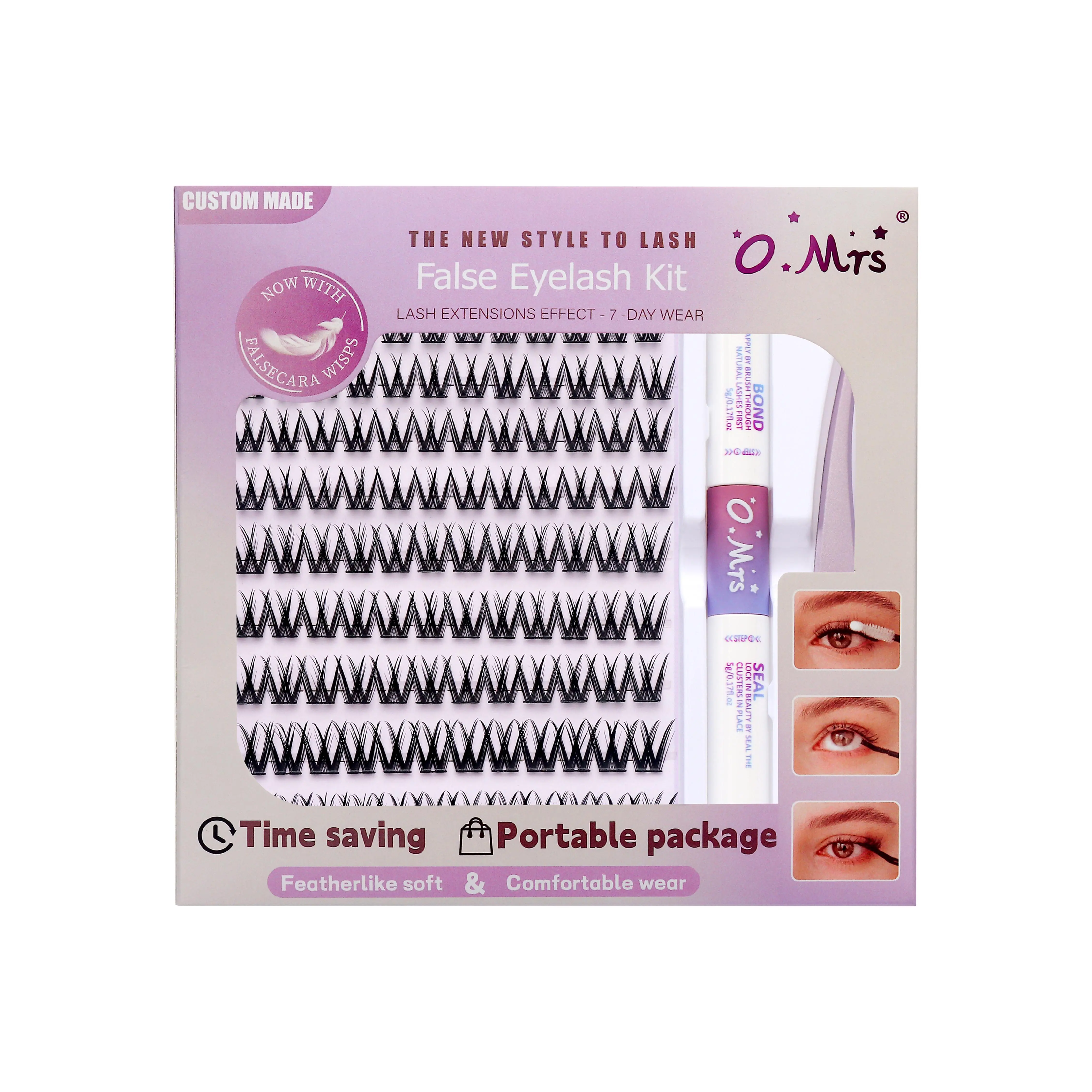 O.Mrs DIY Cluster False Eyelashes, 1 Box, Random Style K01-K06