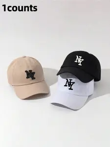 Fashion Ny Print Baseball Cap, Adjustable Large Brim, Vintage Street Style Sun Hat, Unisex Outdoor Casual Hat, Multi-Functional