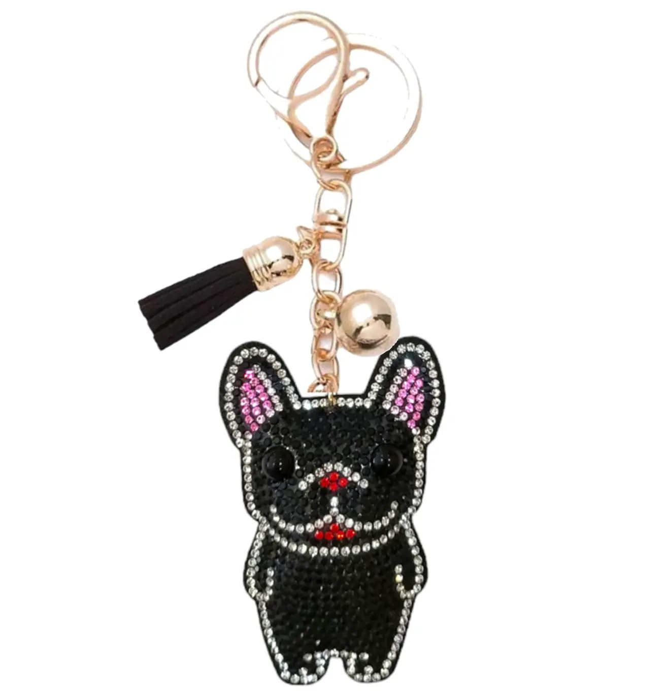 Black French Bulldog Gold Hardware