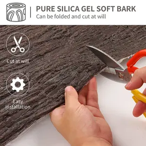 1 Piece Artificial Bark Sheet for DIY Projects, Realistic Design for Pillars, Pipes, Walls, and Home Decor, Ideal for Landscape Gardening