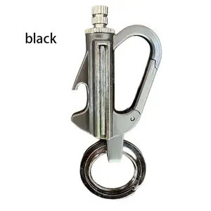 3-in-1 Flint Fire Starter Keychain, Permanent Match, Refillable Kerosene, Waterproof Windproof, Bottle Opener, EDC Multitool, Emergency Survival Gear, Camping Hiking, Metal Gift for Men, Fuel Not Included