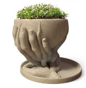 Nature’s Embrace Hand & Tree Root Flower Pot - Organic Design, Boho Home Accent, Succulent Planter Bowl for Indoor & Outdoor Plants