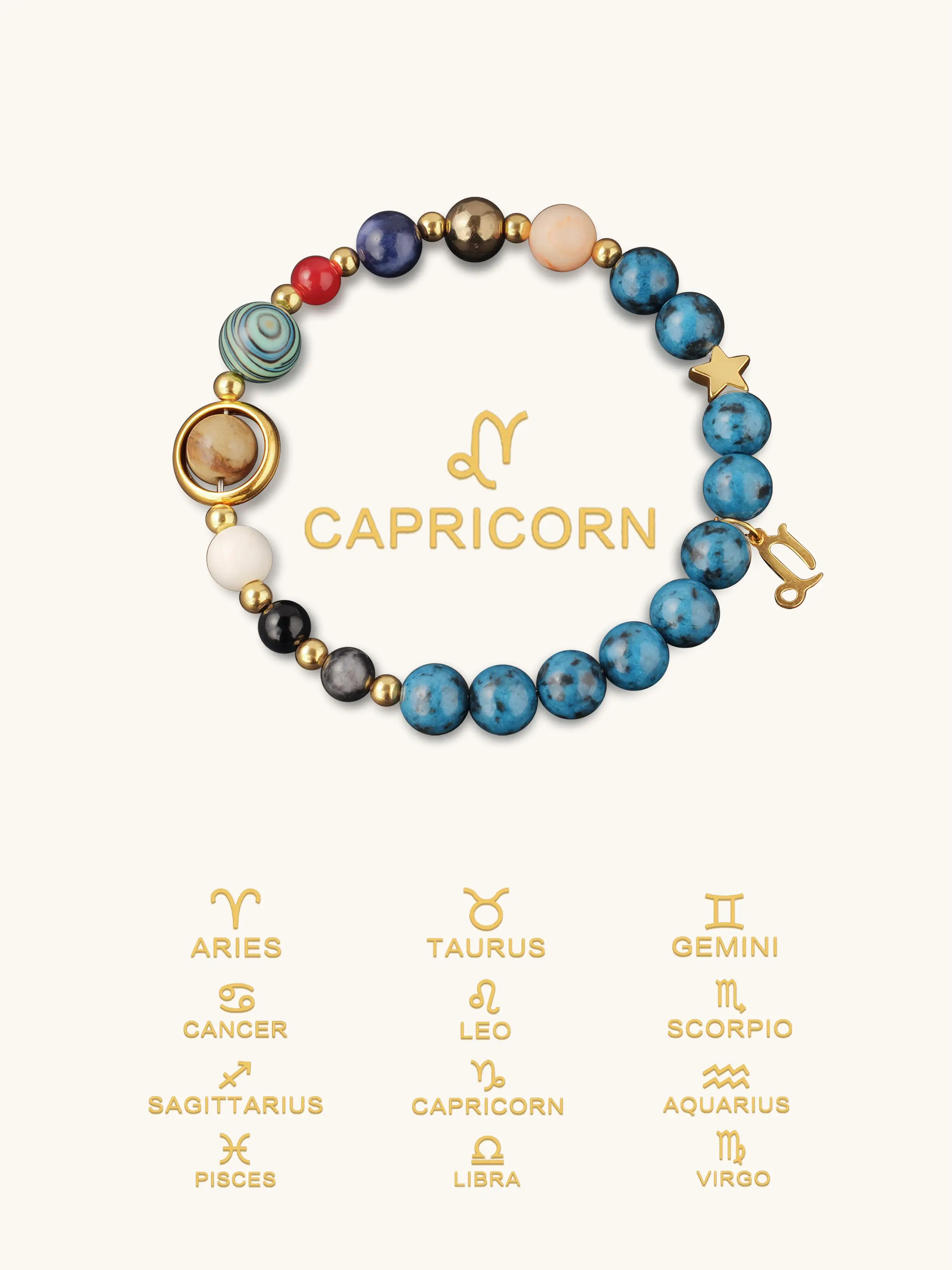 12 Constellation Natural Crystal Bracelet, Fashionable Simple and Casual Bracelet, Suitable for Wearing at Any Time, Birthday Gift for Friends