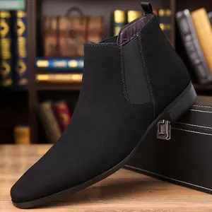 Men's Suede Chelsea Boots | Minimalist Design with Stretch Side Panel