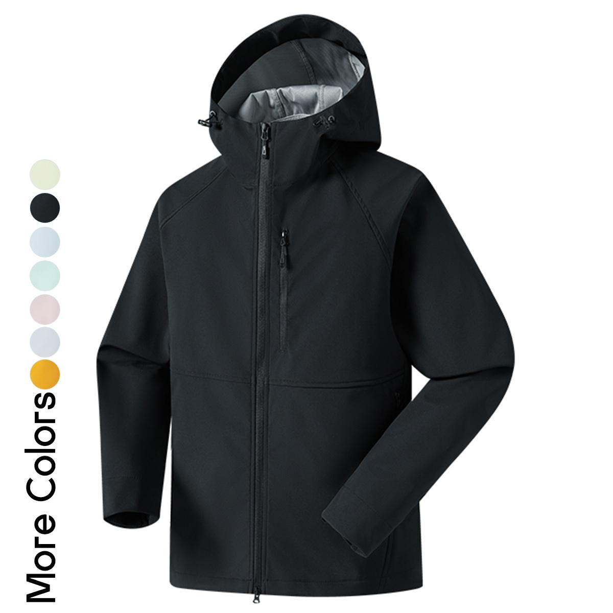 Women's Pastel Color Block Outdoor Jacket, Slim Fit Hooded Sporty Windbreaker, Lightweight Activewear Coat with Contrast Zipper for Spring & Autumn